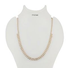 Diamond Drops 14k Yellow Gold Choker Wedding Necklace Fine Jewelry