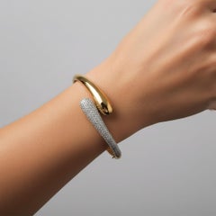 Diamond Dusk 14K (or 18k upon request) Yellow Gold Bangle Bracelet