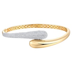 Diamond Dusk 14K (or 18k upon request) Yellow Gold Bangle Bracelet