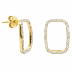 Diamond Dust Rectangle Earrings