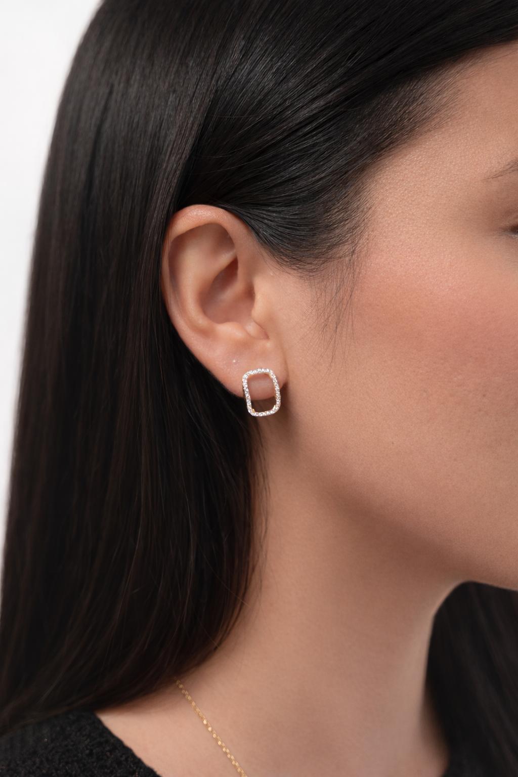 Diamond Dust Rectangle Earrings - image 4