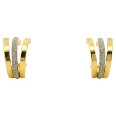 Diamond Dust Triple Curve Hoop Earrings