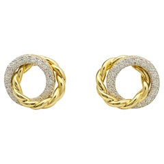 Diamond Dust Twisted Circle Earrings