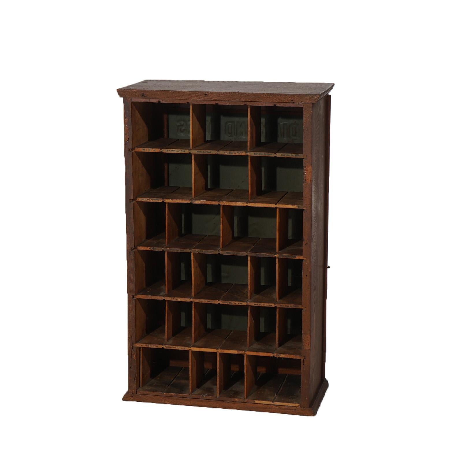 Diamond Dyes Embossed, Polychromed & Lithographic Oak Advertising Cabinet c1890 5
