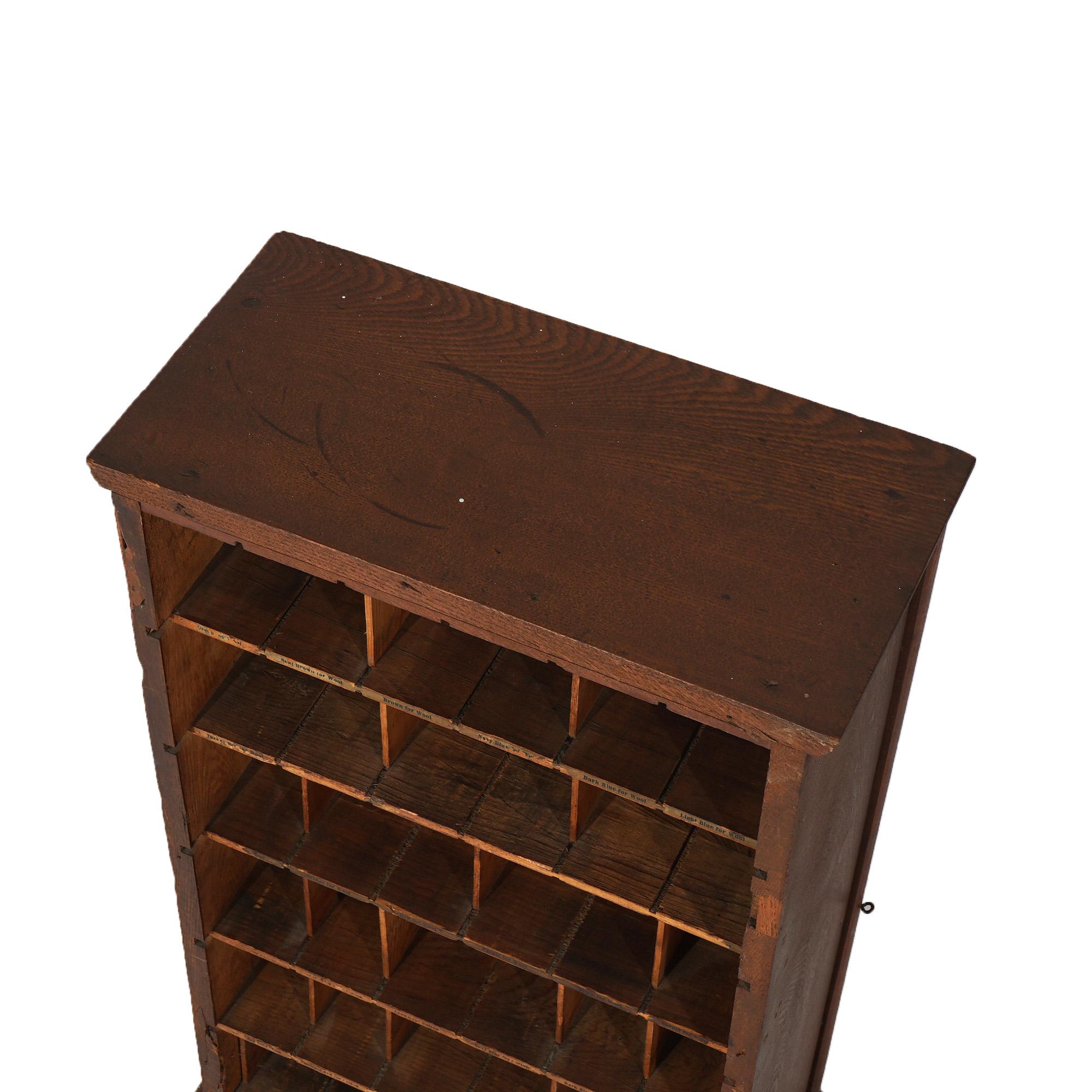 Diamond Dyes Embossed, Polychromed & Lithographic Oak Advertising Cabinet c1890 6