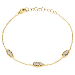 Bracelet rond Dynasty en or jaune 14 carats avec diamants