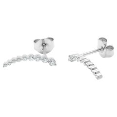 Diamond Ear Climber 14K, White, Yellow, and Rose Gold