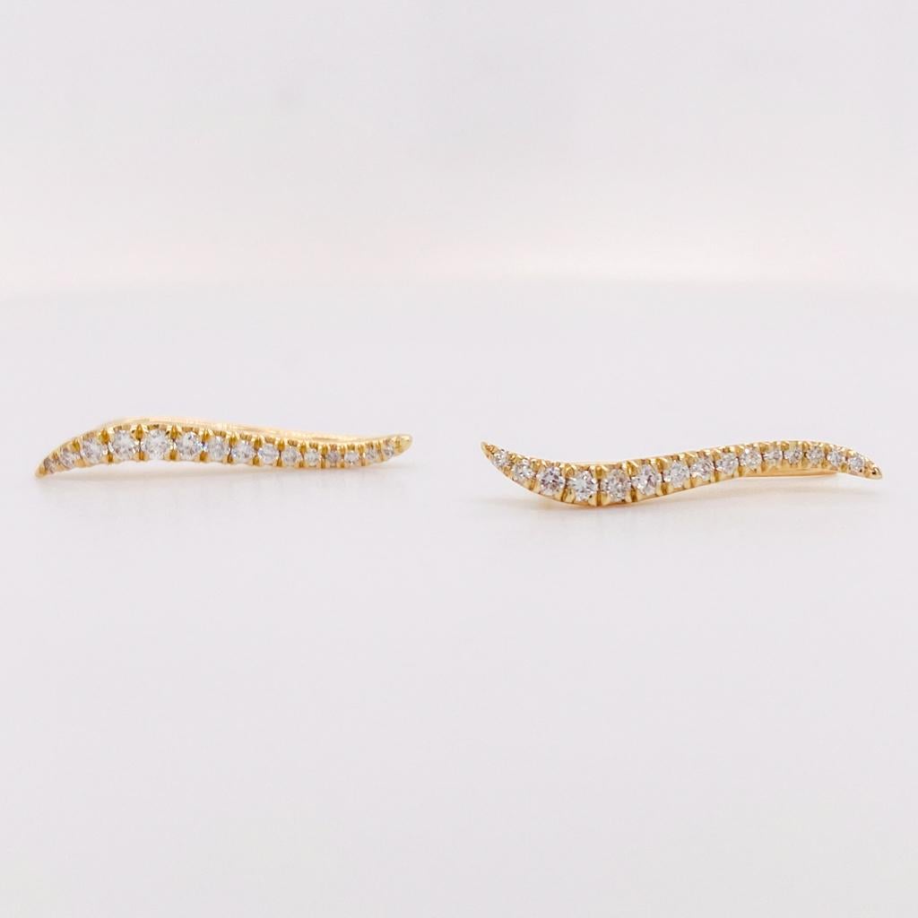 Diamond Ear Climber Curves, 0.25 Carats, Climb Drop EG12939 For Sale 7