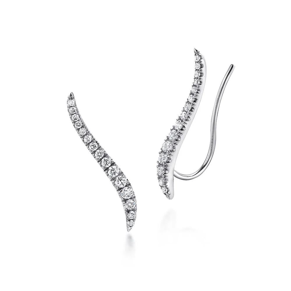 Diamond Ear Climber Curves, 0.25 Carats, Climb Drop EG12939 In New Condition For Sale In Austin, TX