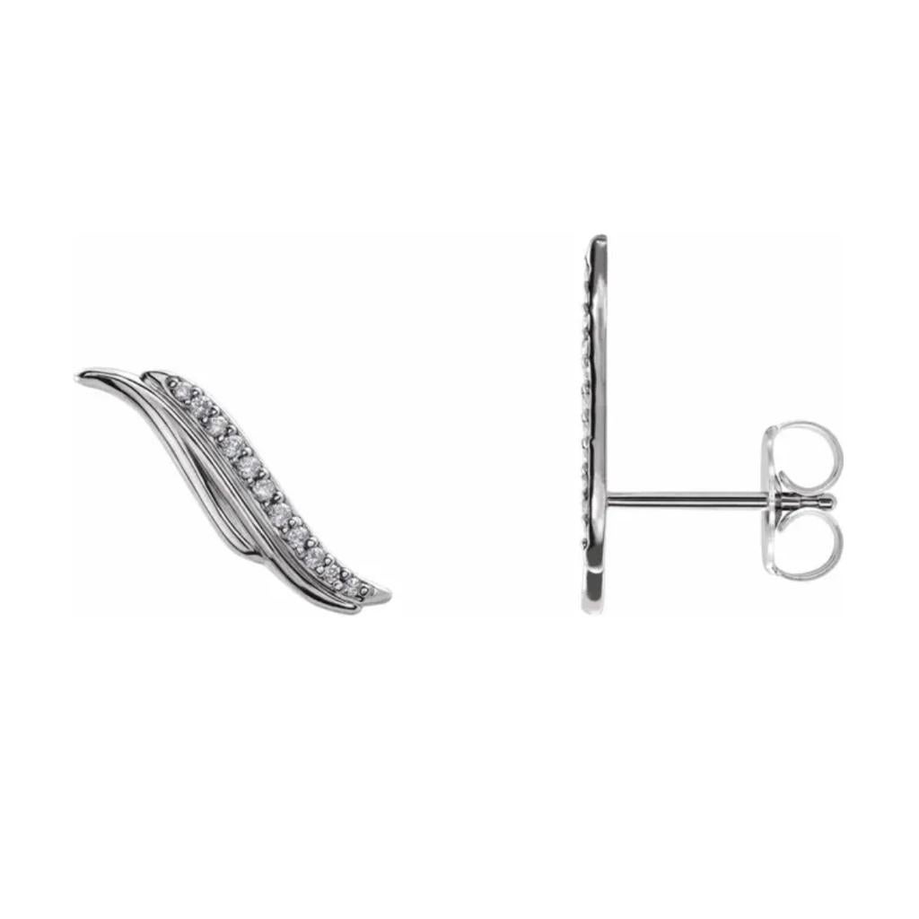 Borchie con diamante all'orecchio, 0,06 carati, borchia a scalare in oro 14K in vendita 4