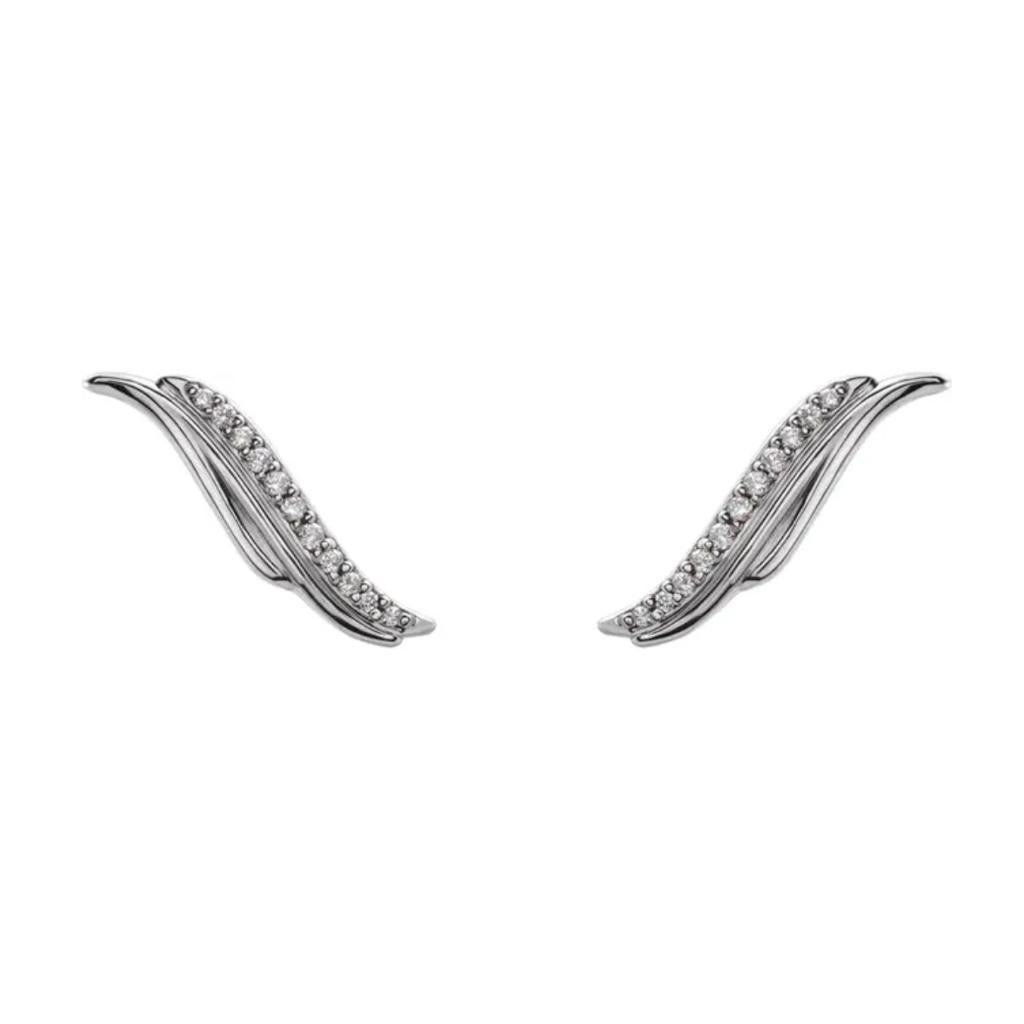Borchie con diamante all'orecchio, 0,06 carati, borchia a scalare in oro 14K in vendita 5
