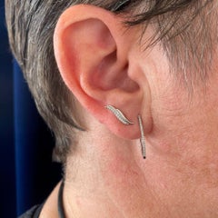 Diamond Ear Climber Studs, 0.06 Carats, 14K Gold Climb Stud