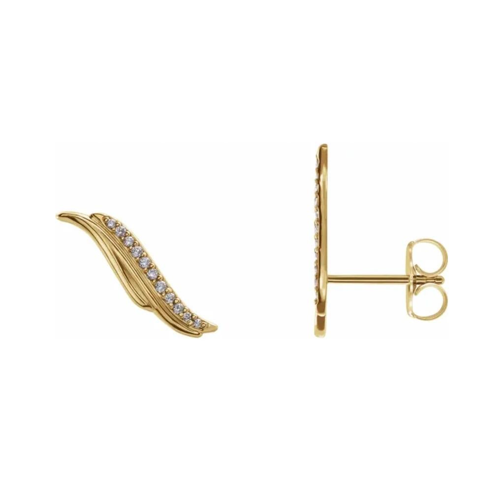 Borchie con diamante all'orecchio, 0,06 carati, borchia a scalare in oro 14K in vendita 1