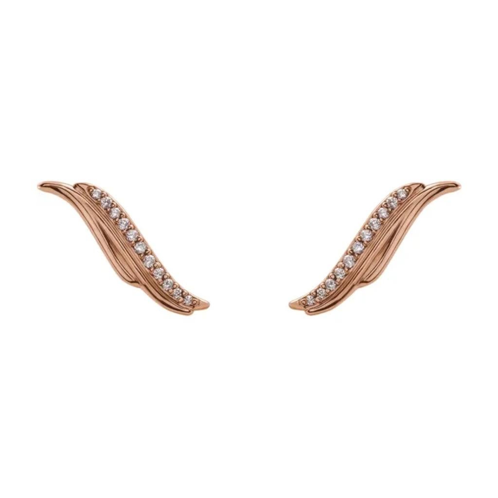 Borchie con diamante all'orecchio, 0,06 carati, borchia a scalare in oro 14K in vendita 2
