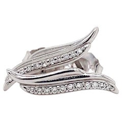 Diamond Ear Climber Studs, 0.06 Carats, 14K Gold Climb Stud