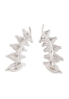 Diamond Ear Climbers 1 1/4 Carat Marquise Cut in 14K Gold