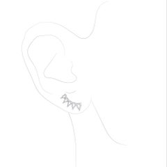Diamond Ear Climbers 1 1/4 Carat Pear Shape in 14 Kt White Gold IGI Certified