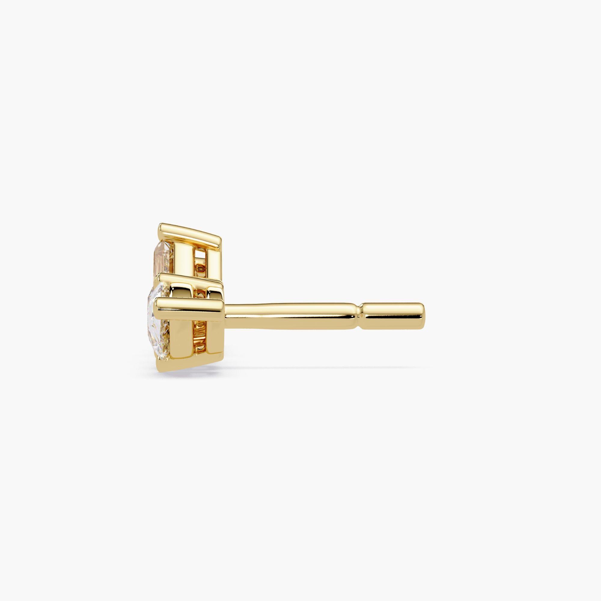 Diamond Ear Climbers, 1Ctw Diamond Studs, SI1 GH Color, 14K Solid Gold, Pushback In condizioni Nuovo in vendita a New York, NY