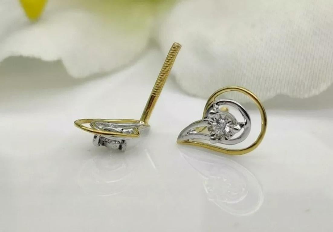 Pendiente de oro macizo 14k Pendiente de boda de diseño en Nuevo estado para la venta en Chicago, IL