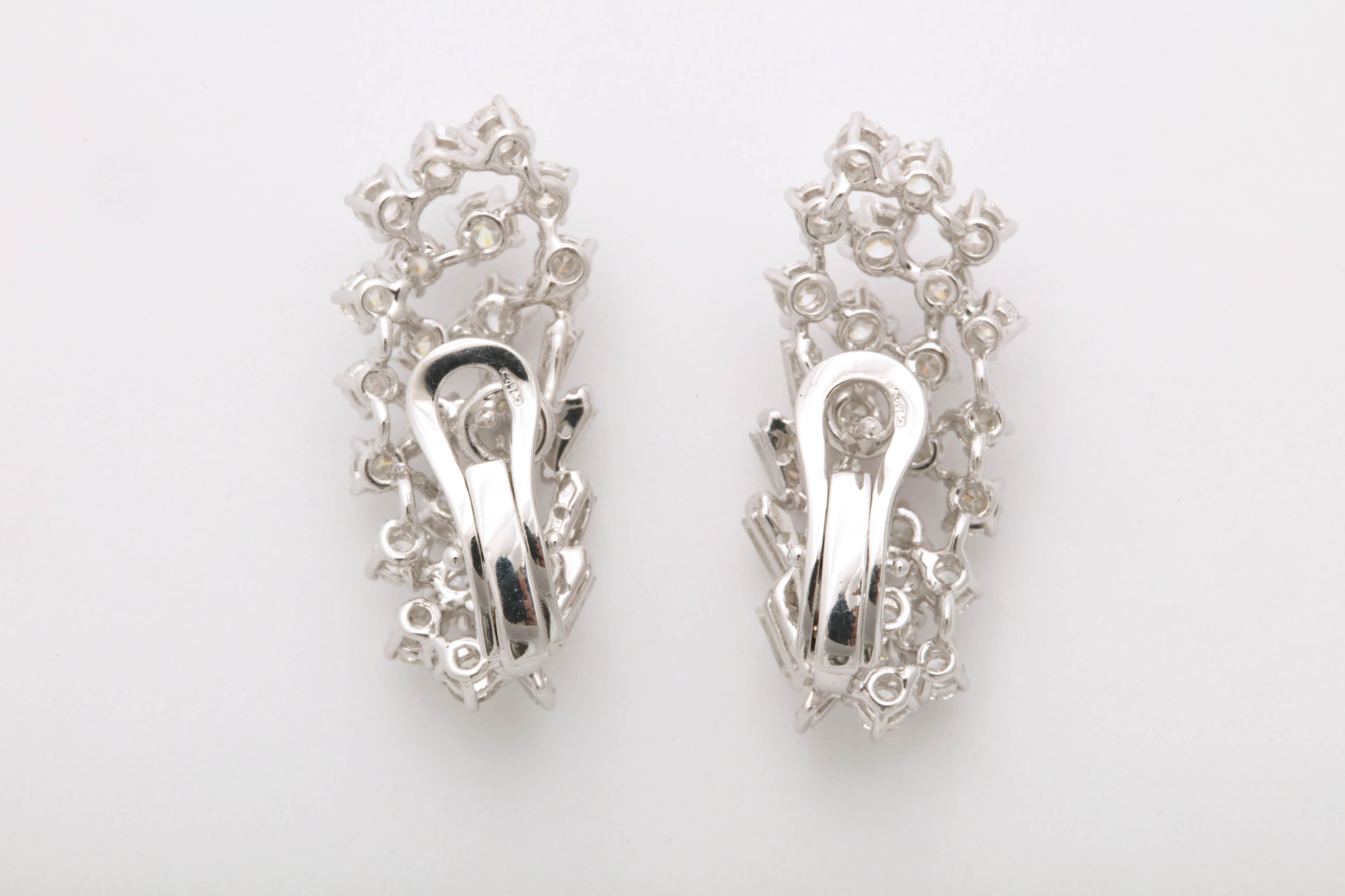Women's or Men's Diamond Earring Clusters For Sale
