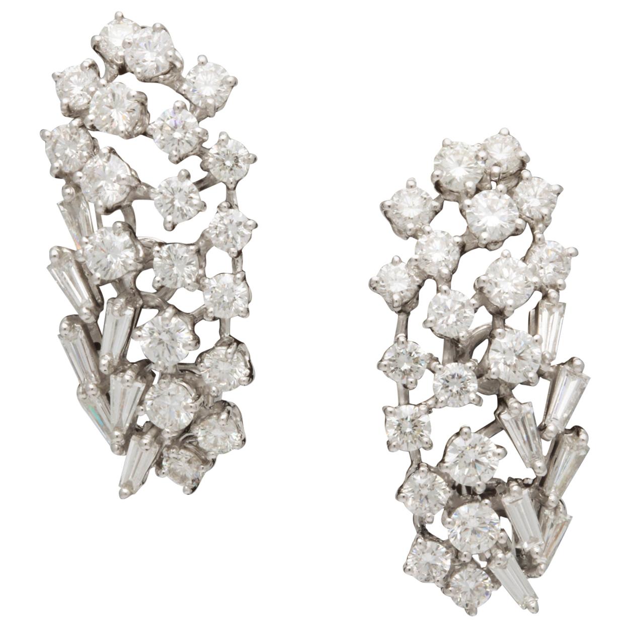 Diamant-Ohrringe Clusters im Angebot