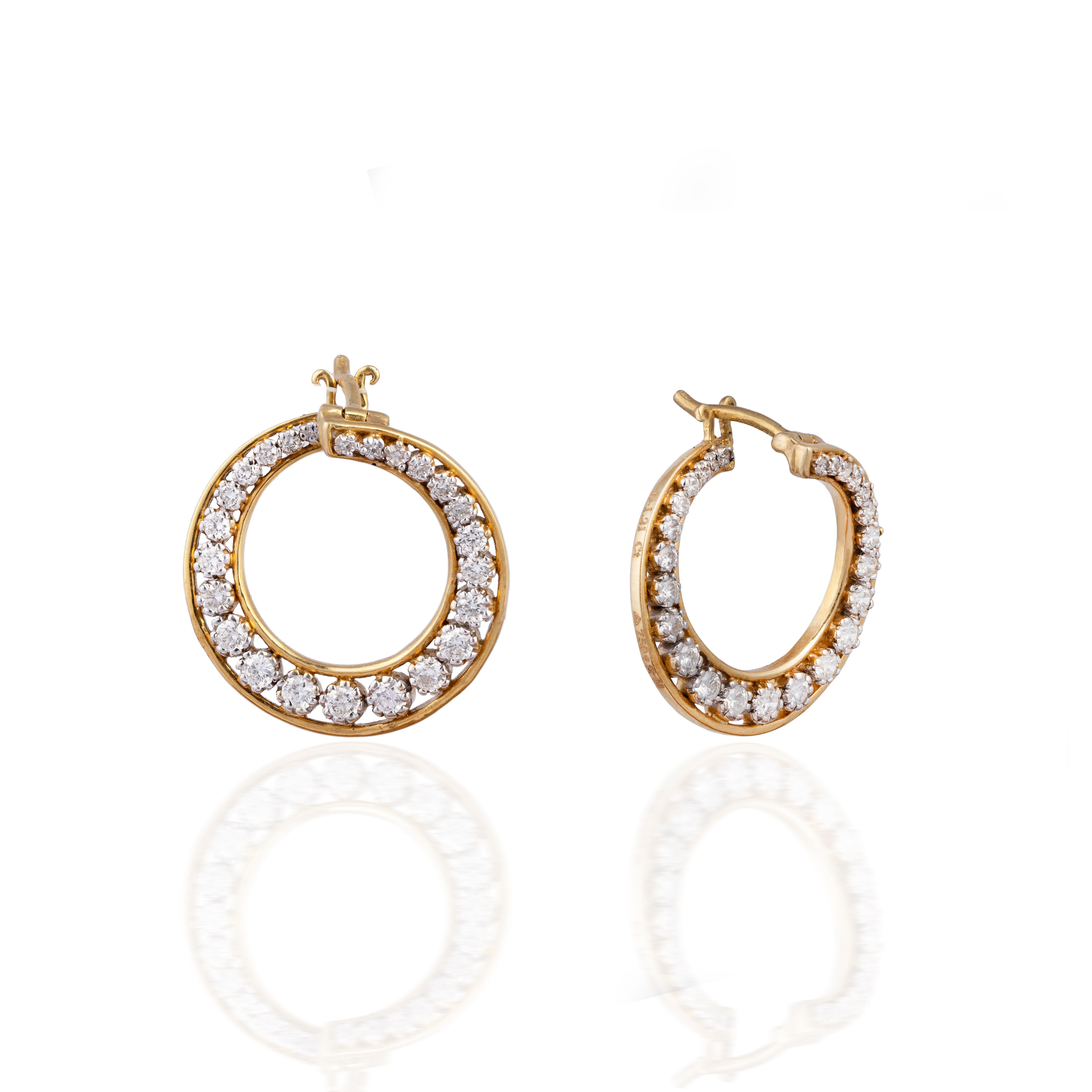Diamond gold 18k earring 