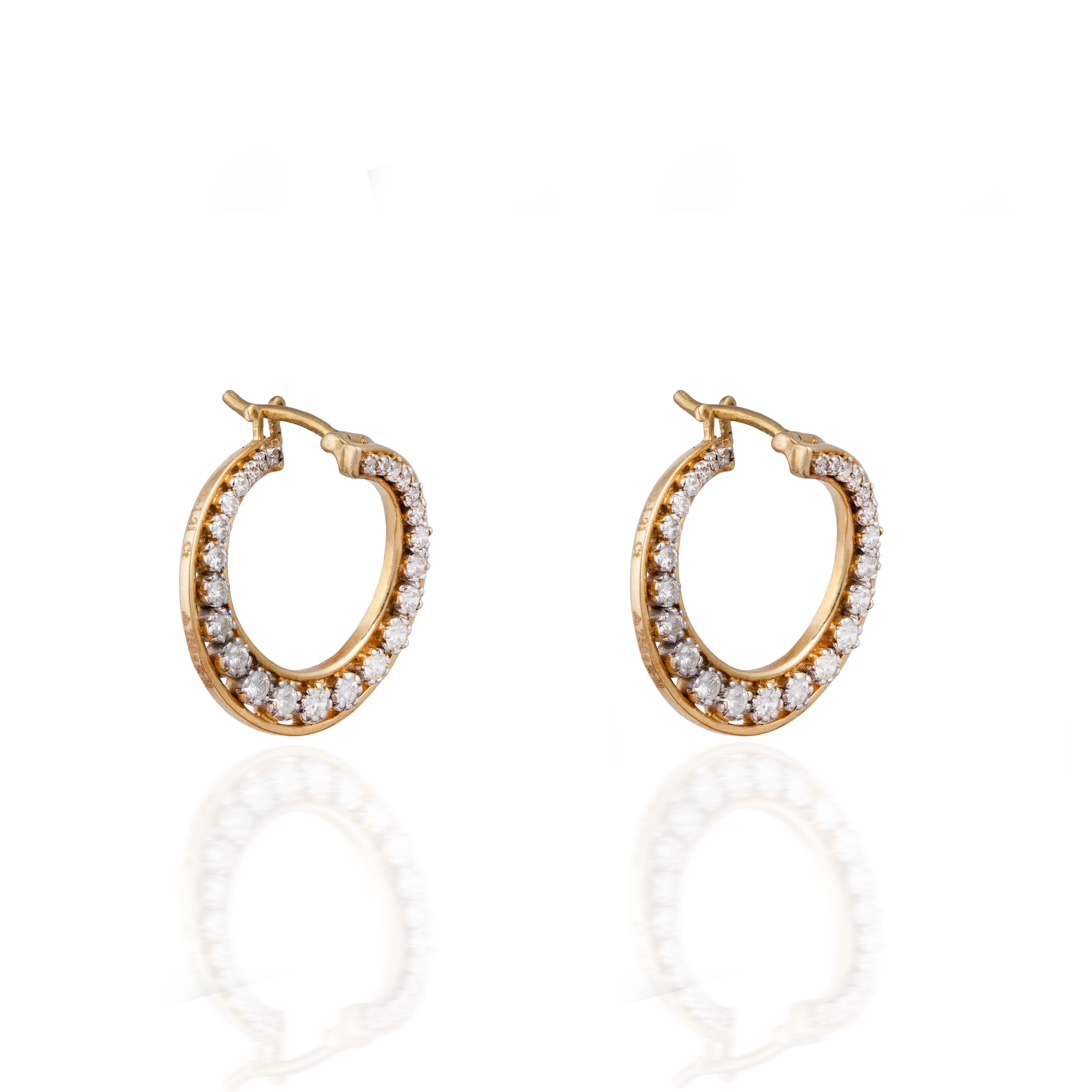 0.94cts Diamond gold Earring In New Condition For Sale In jaipur, IN