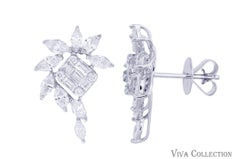 Diamond Earring in 18 Karat White Gold