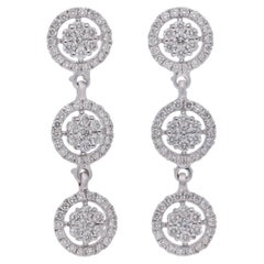 Diamond Earring In 18 Kt White Gold
