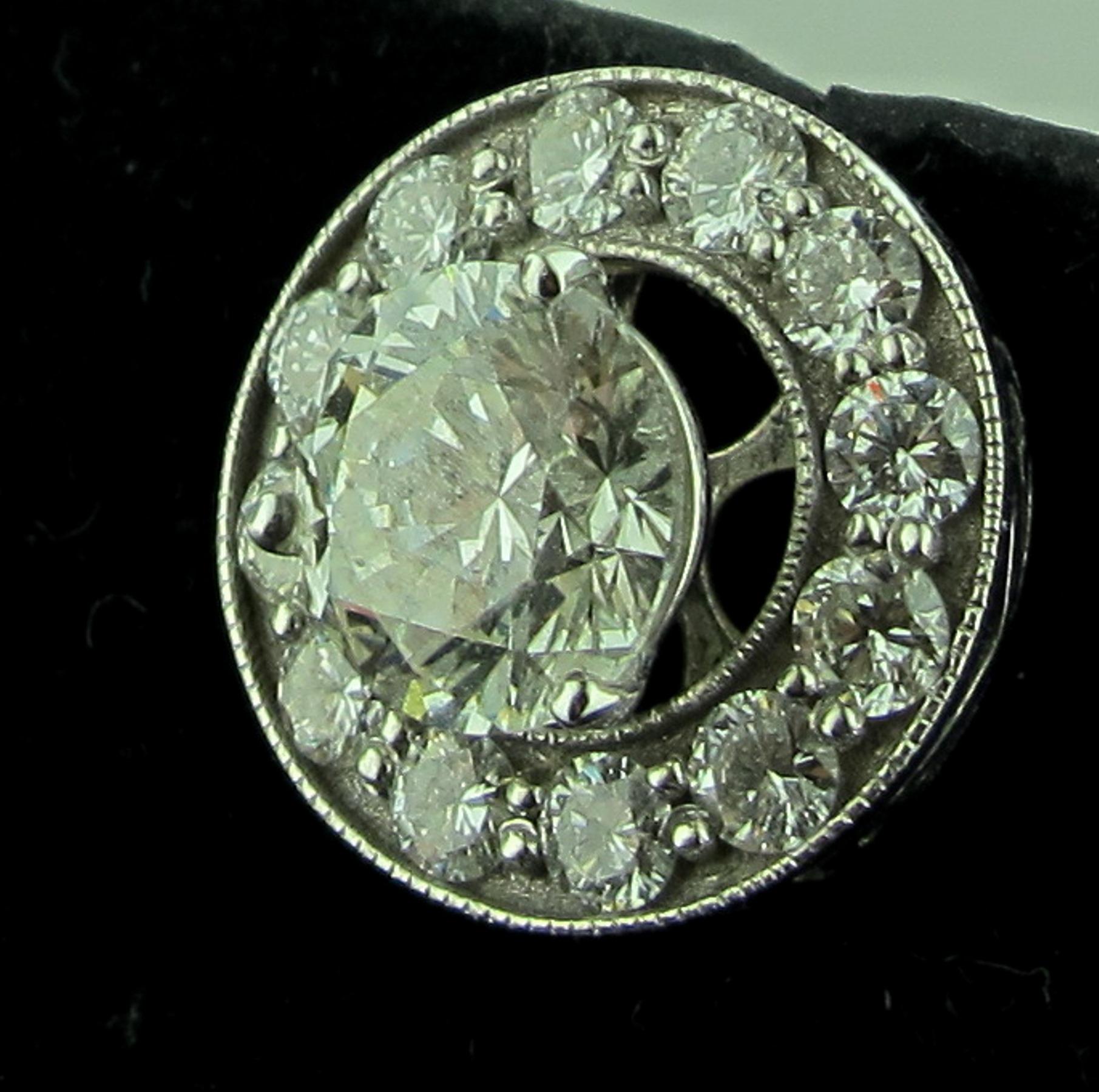 Diamant-Ohrringjacken aus 14 Karat Weißgold für Damen oder Herren im Angebot