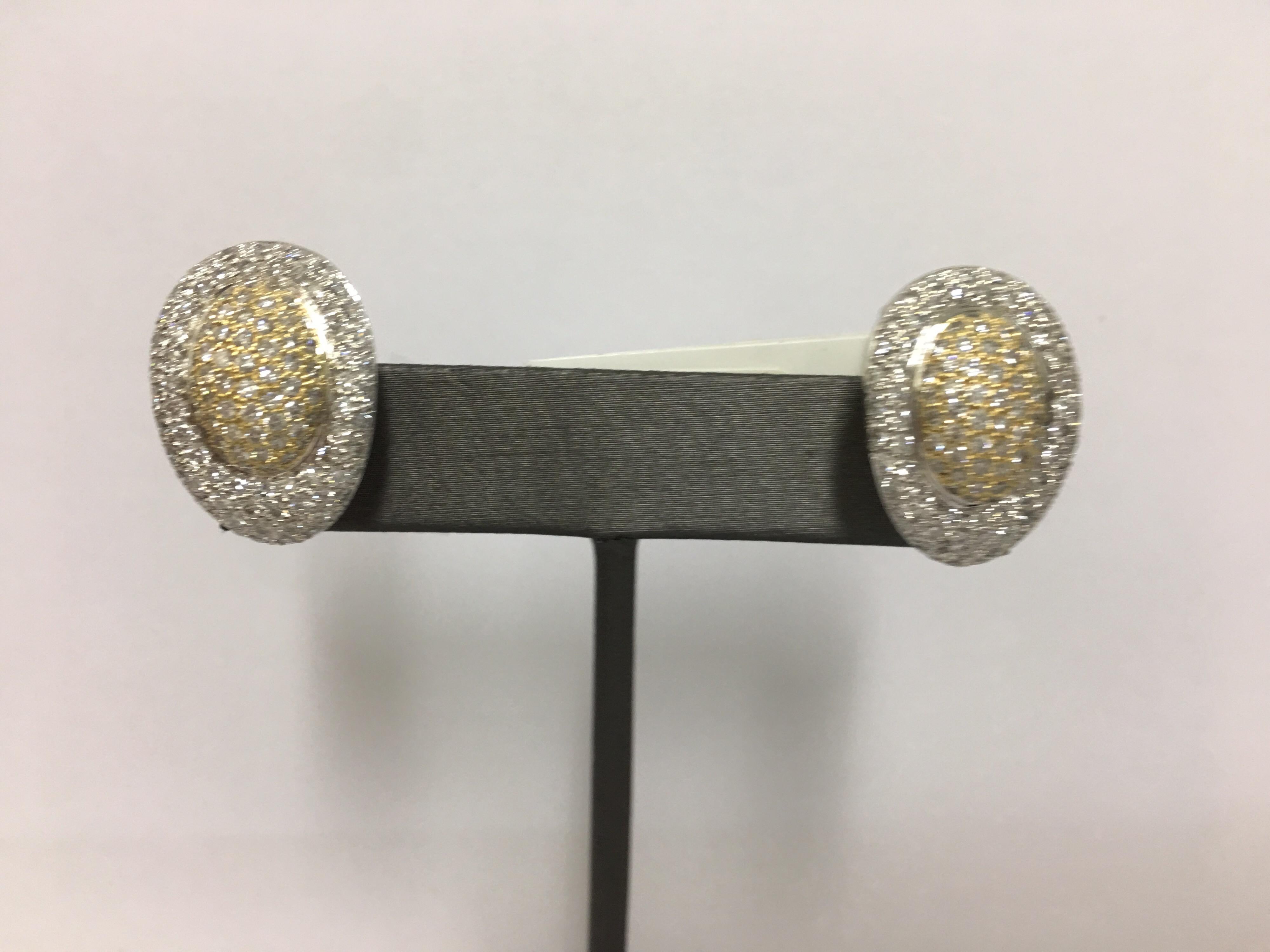Diamond Earring Set in 18 Karat Two-Tone Gold 7