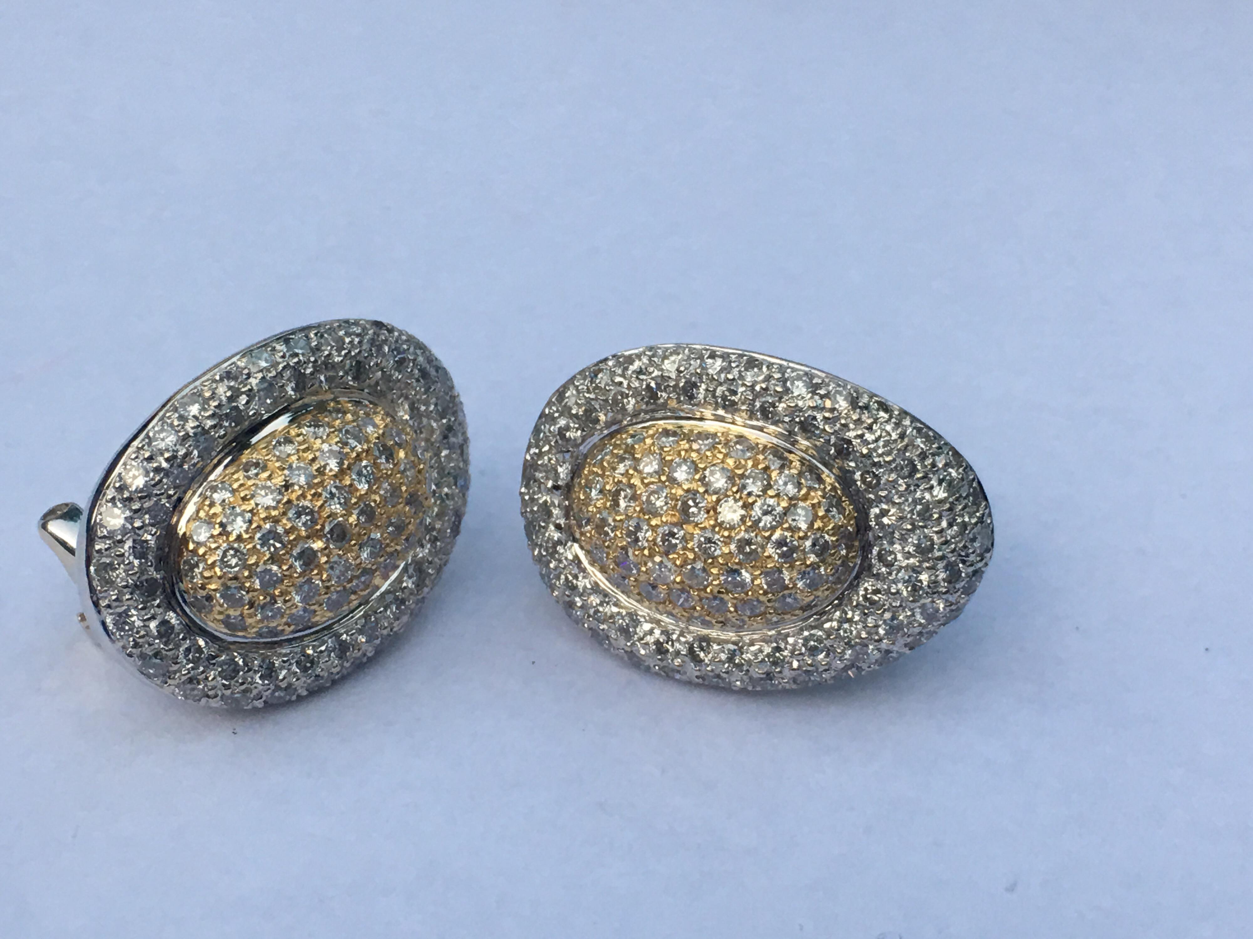 Diamond Earring Set in 18 Karat Two-Tone Gold 2