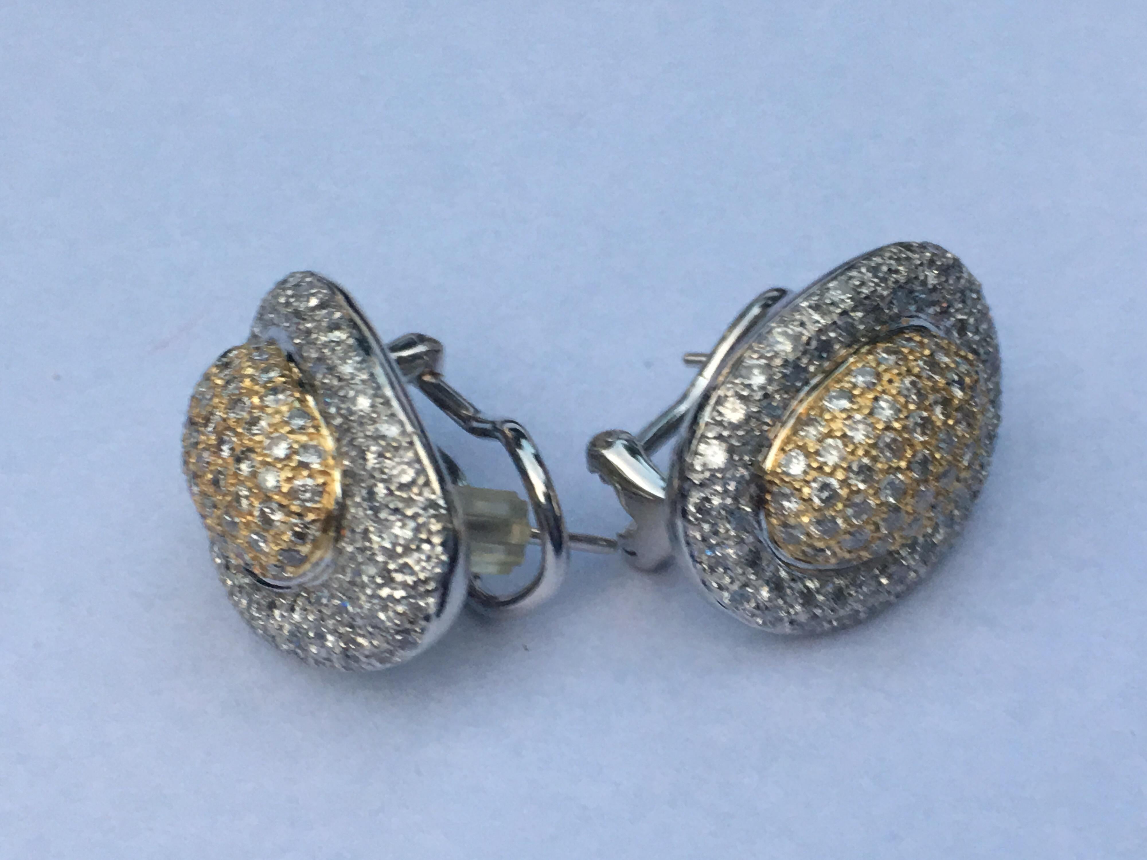 Diamond Earring Set in 18 Karat Two-Tone Gold 3