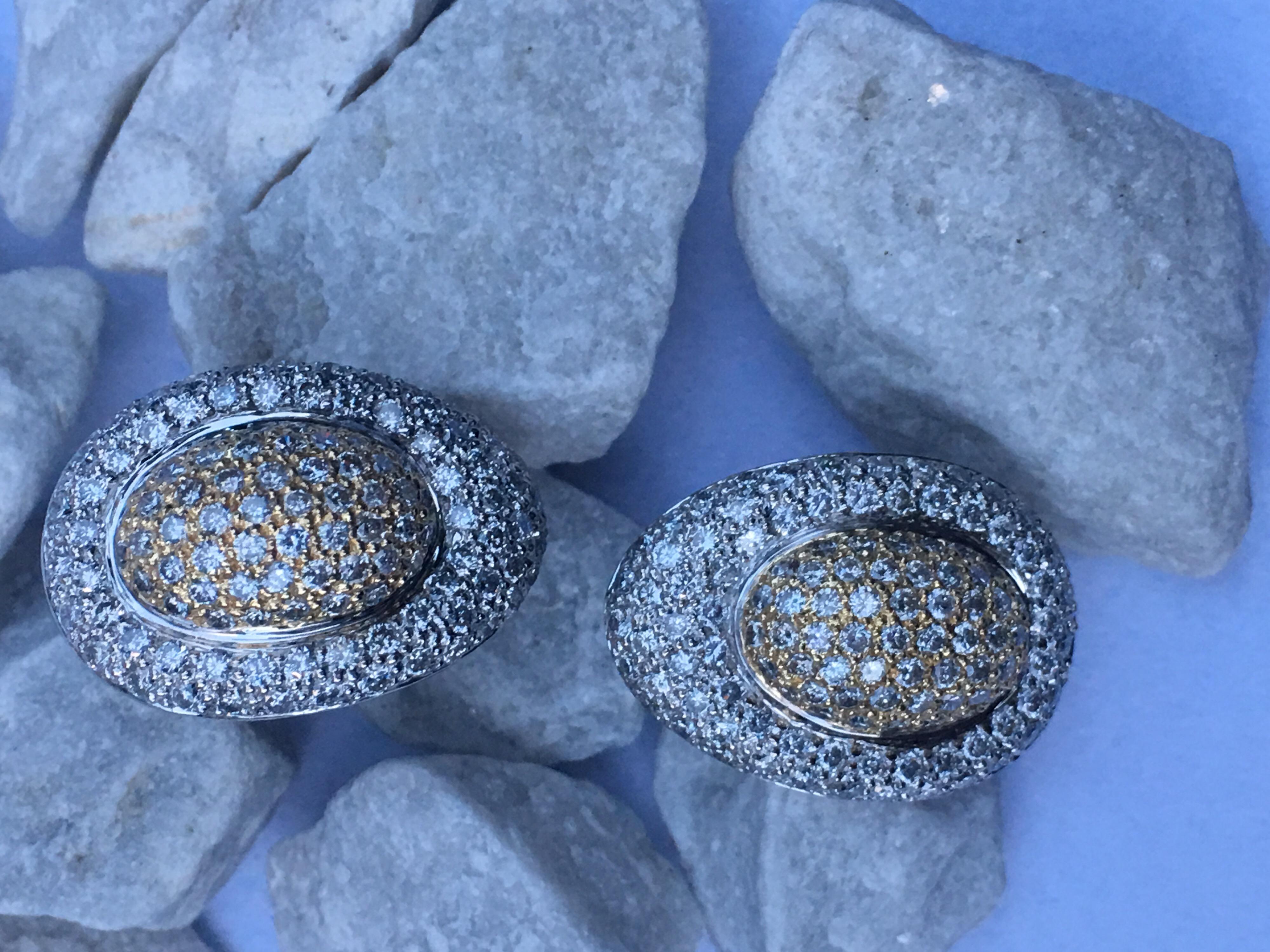 Diamond Earring Set in 18 Karat Two-Tone Gold 4