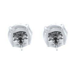 Diamond Earring Studs 3.05 Carat in 14 Karat White Gold