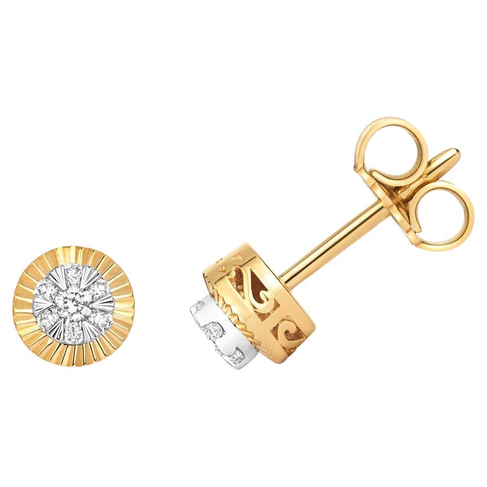 0.25ct Diamond Cluster Stud Earrings In 9ct Yellow Gold main image 1