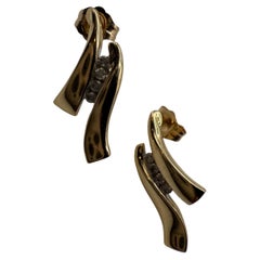 Diamond earrings 10KT gold two tone earrings studs