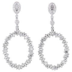 Diamond Earrings 128 Diamonds 3.61 Carat 18 Karat White Gold