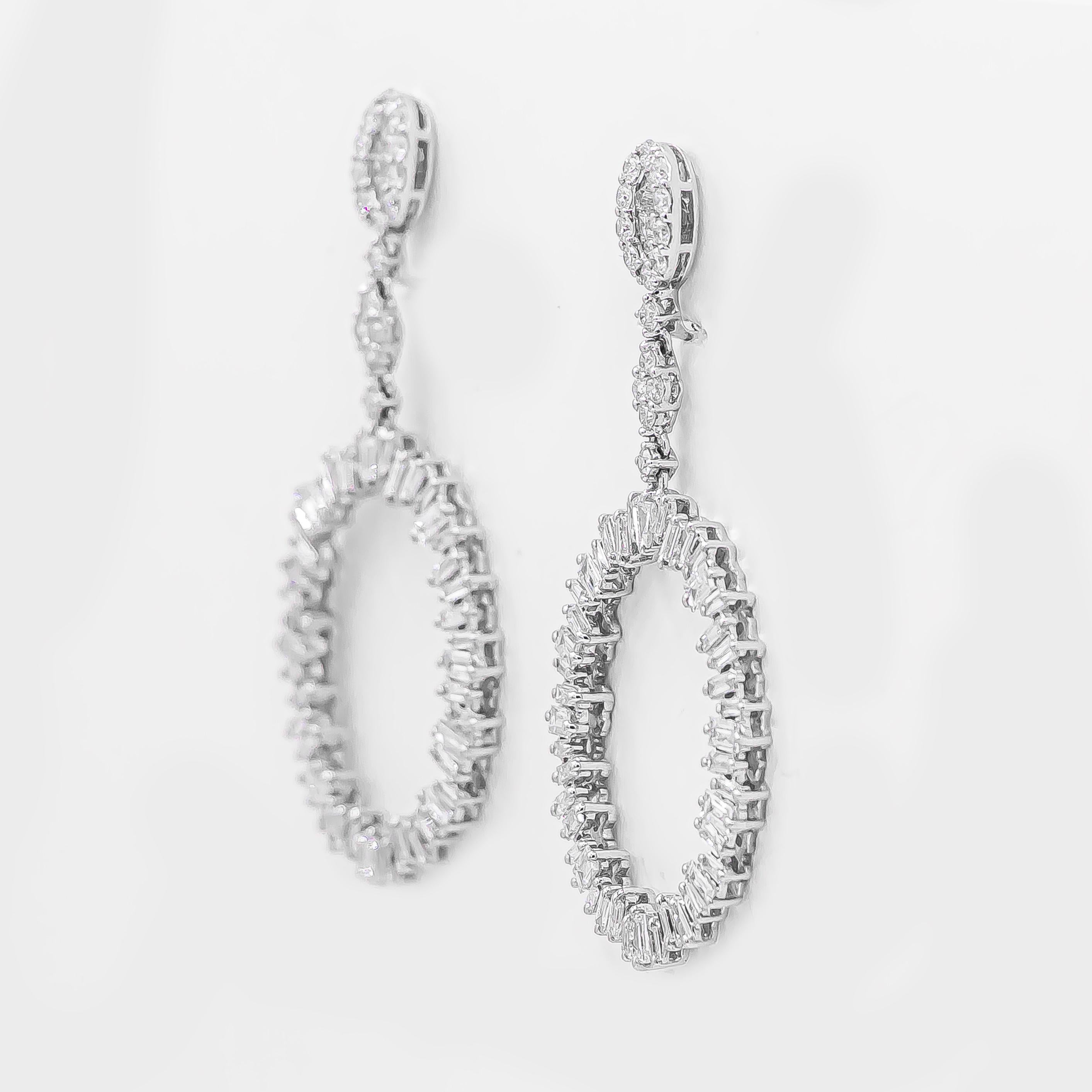 Modern Diamond Earrings 128 Diamonds 3.61 Carat 18 Karat White Gold