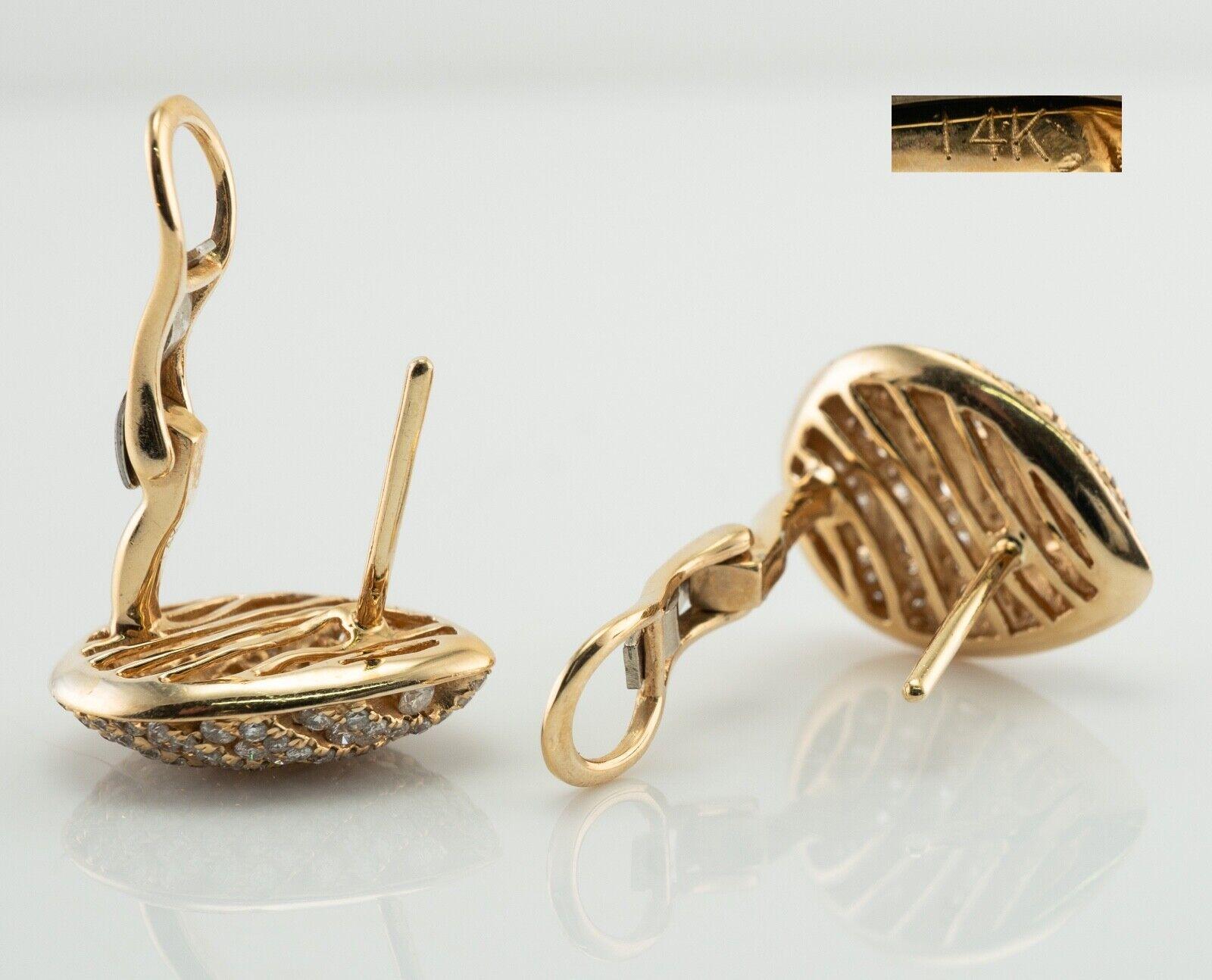 Diamond Earrings 14K Gold Cluster Pear Shape 4.11 TDW In Good Condition For Sale In East Brunswick, NJ