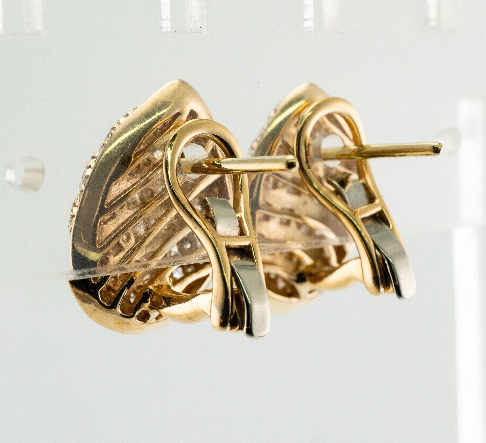Diamond Earrings 14K Gold Cluster Pear Shape 4.11 TDW For Sale 3