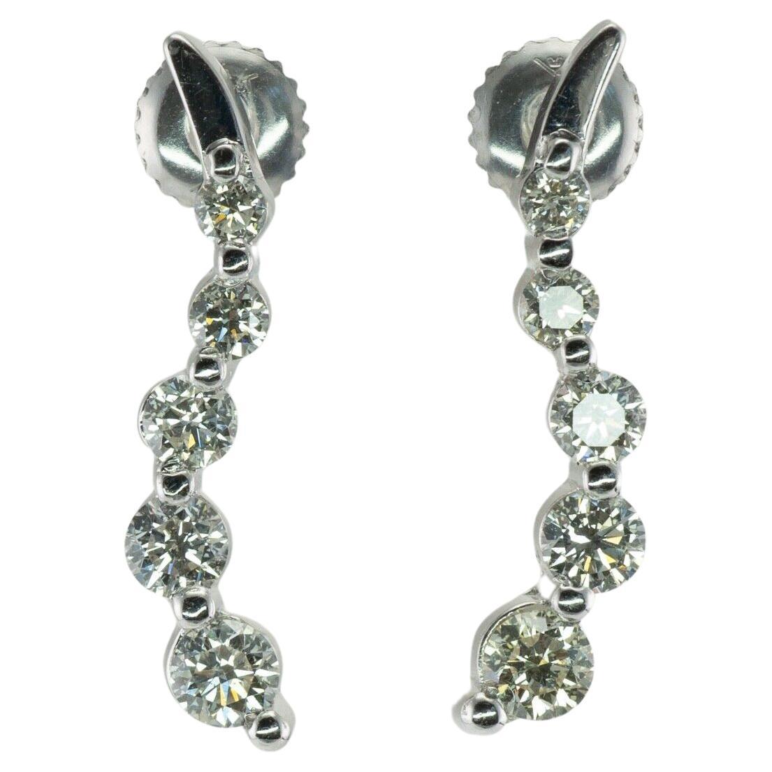 Diamond White Gold Dangle Earrings at 1stDibs
