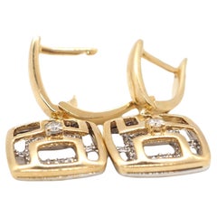 Diamond Earrings 14K Yellow White gold