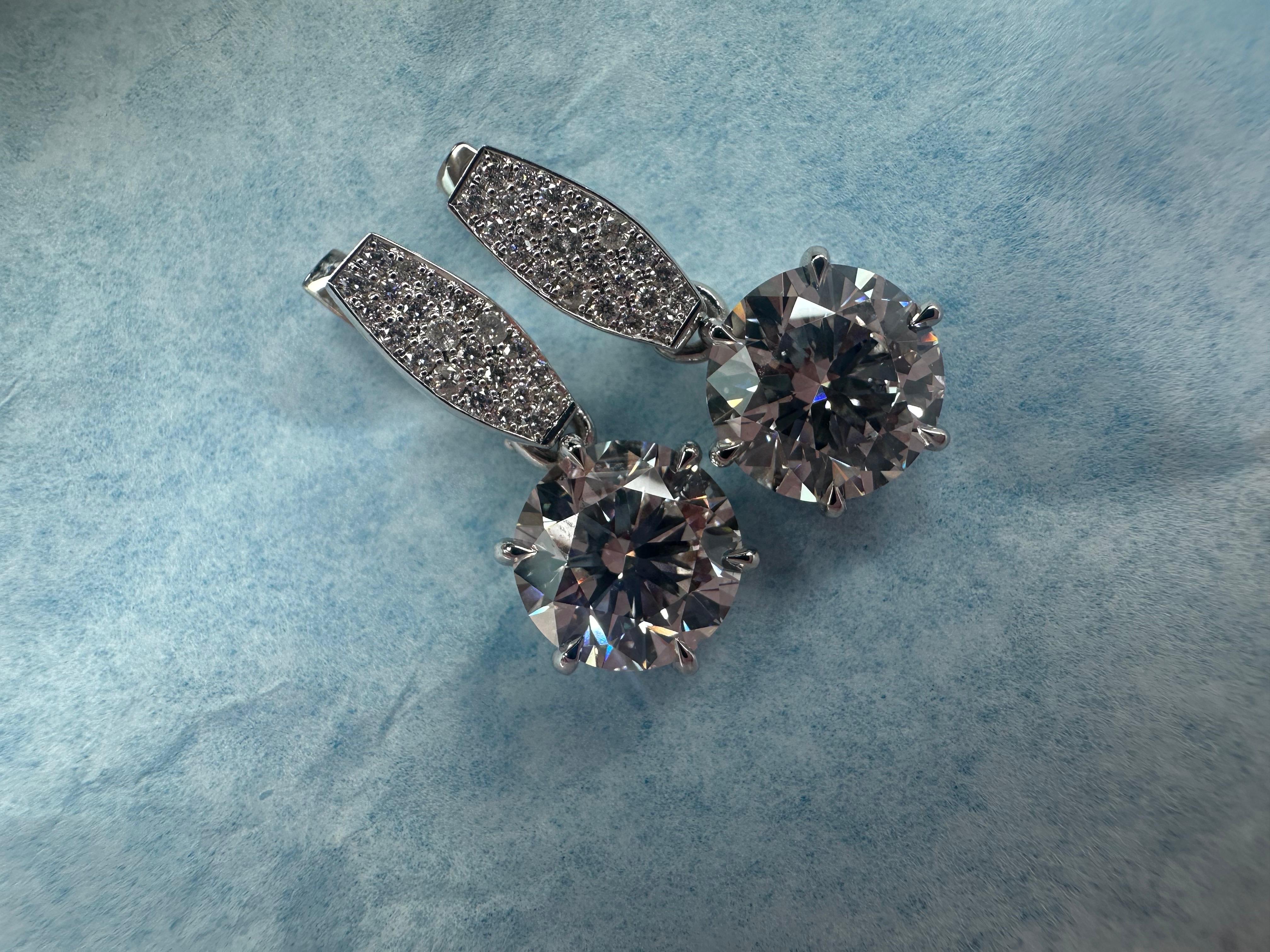 Orecchini con diamanti Orecchini da cocktail in oro bianco 14KT in vendita 4