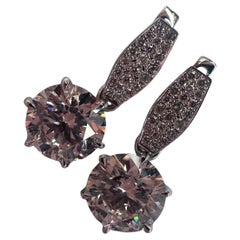 Diamond earrings 14KT whit gold cocktail earrings