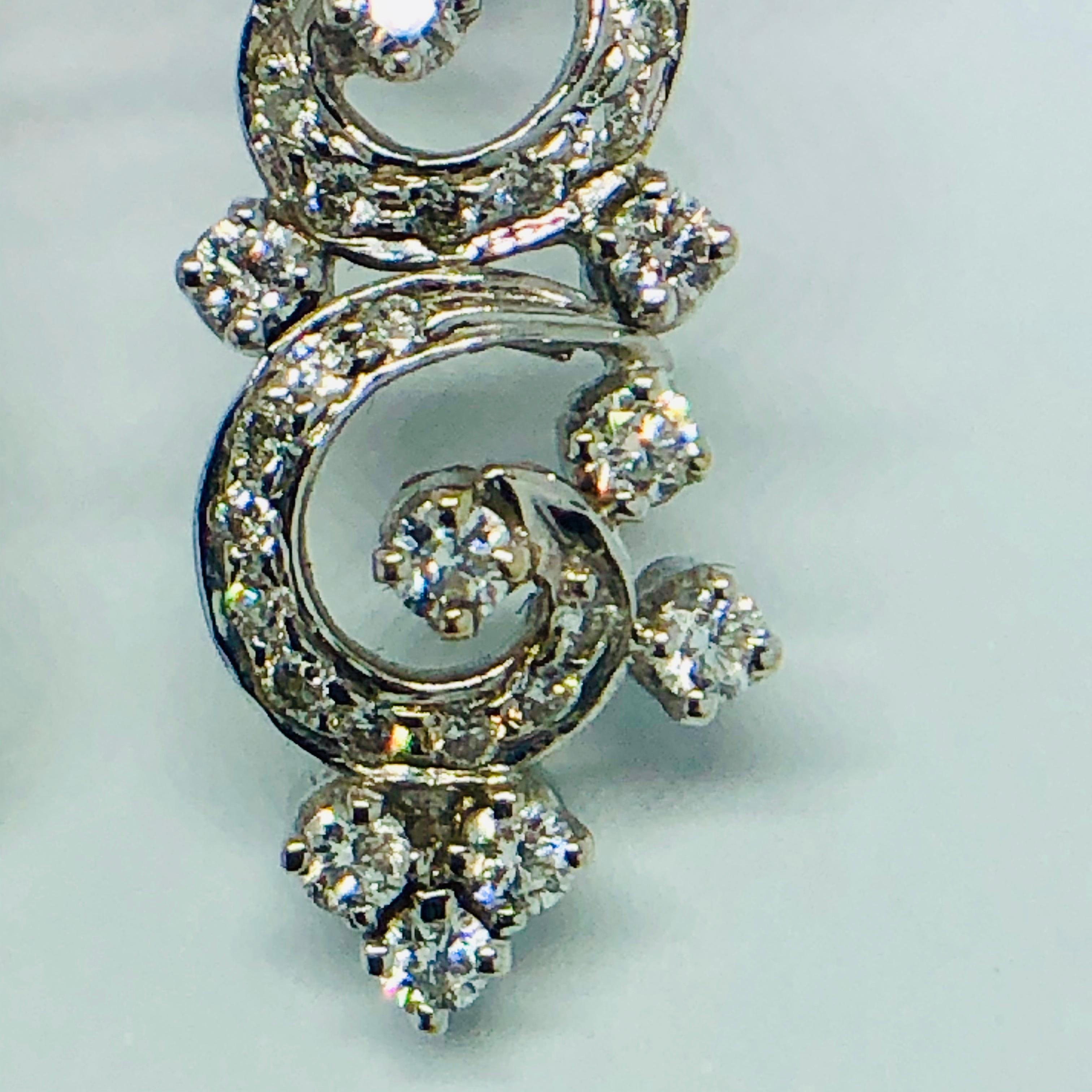 Art Deco Style Diamond Earrings 18 Carat White Gold 7
