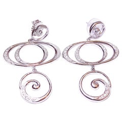 Diamond Earrings 18 Karat White Gold by Sal Praschnik