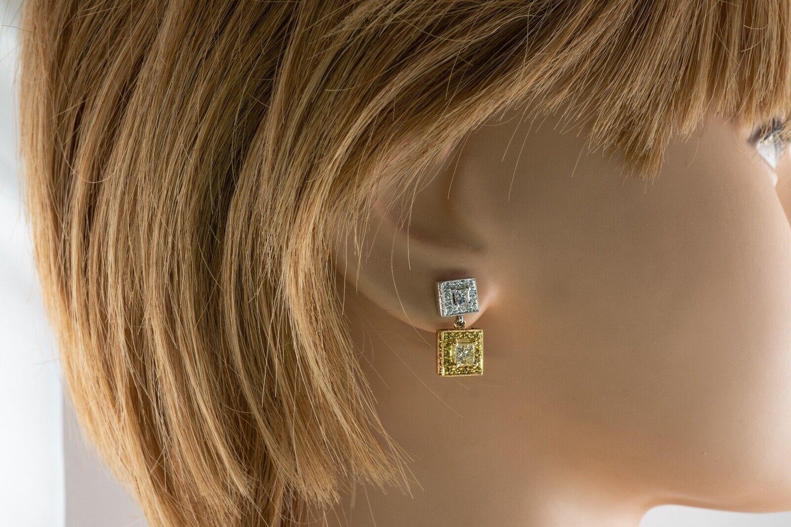 Diamant-Ohrringe 18K Gold Platin-Ohrringe mit 2,84 TDW im Angebot 7