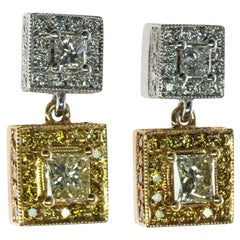 Diamant-Ohrringe 18K Gold Platin-Ohrringe mit 2,84 TDW