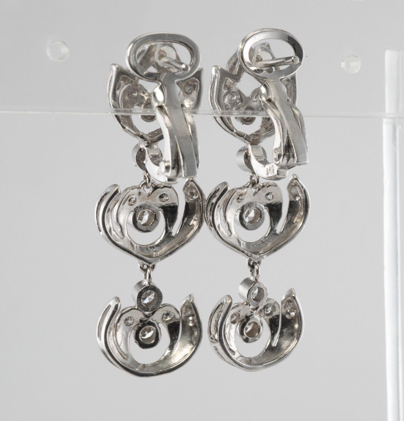 Diamant-Ohrringe 18K Weißgold-Ohrringe mit Vintage-Tropfen im Angebot 3